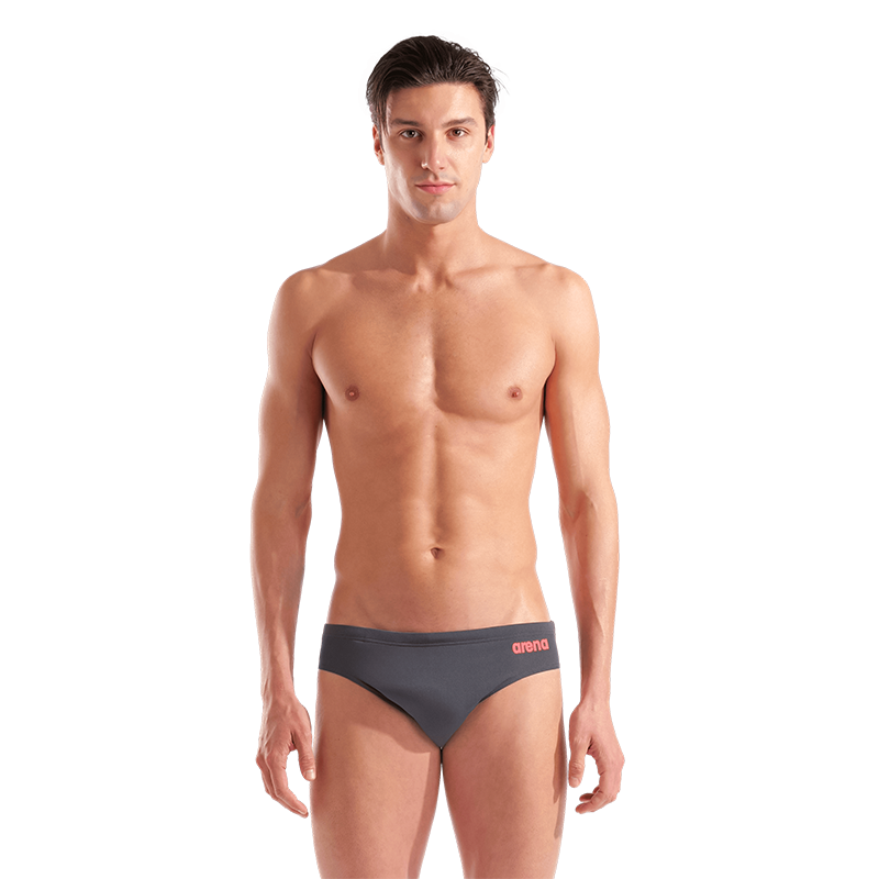 SOLID SWIM BRIEFS - 504 ASPHALT