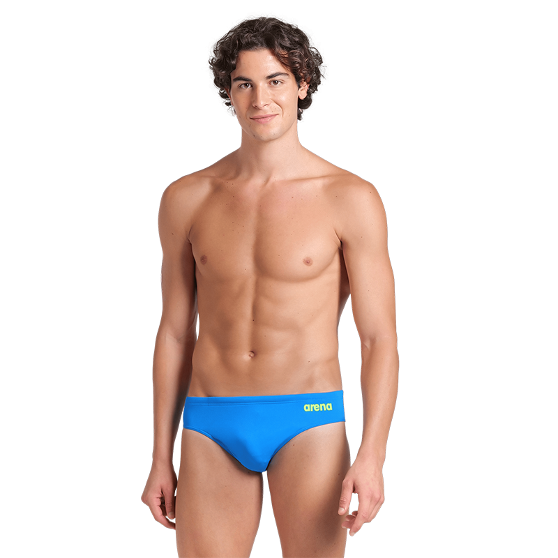 SOLID SWIM BRIEFS - 860 BLUE/LIME